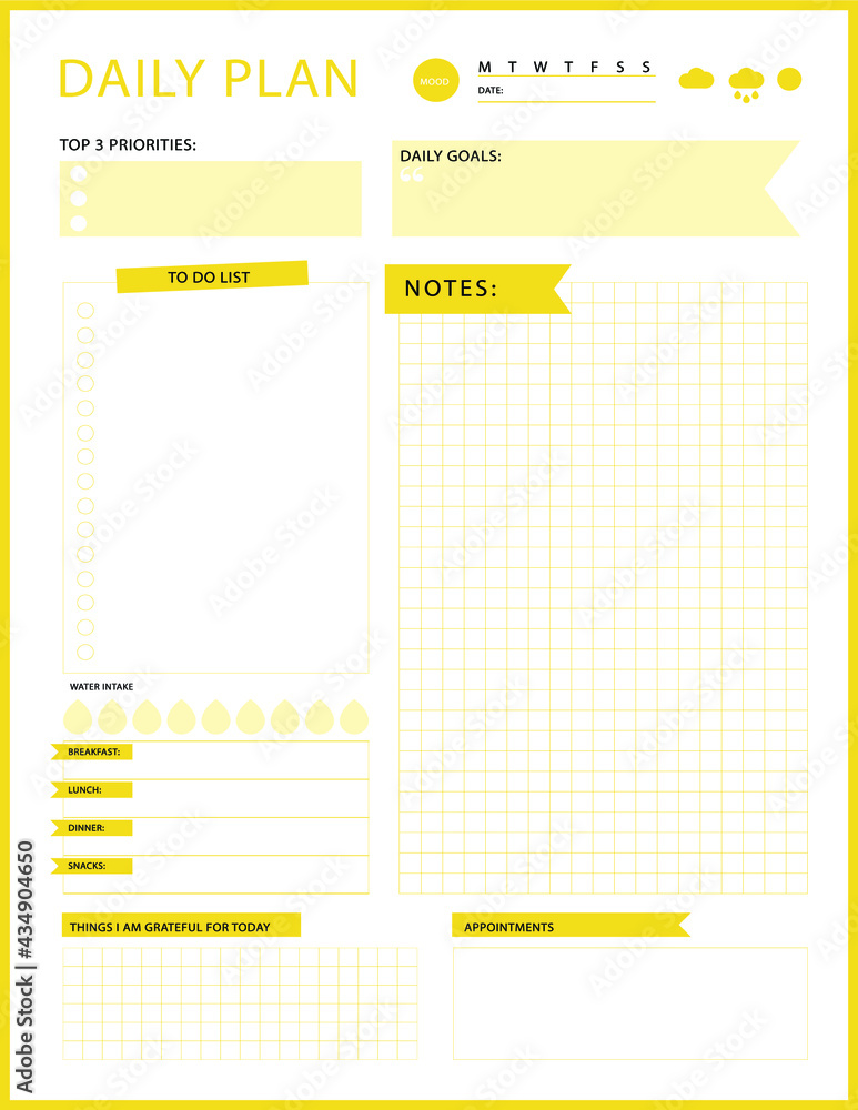 Daily planner template. printable template - Easy to plan your day ...