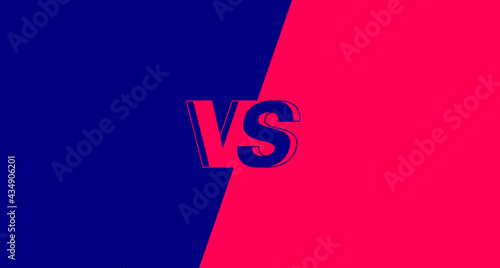 Versus flat tournament screen design. Blue red background with VS monogram. Template for esports battle. Team competition, game championship. Vector