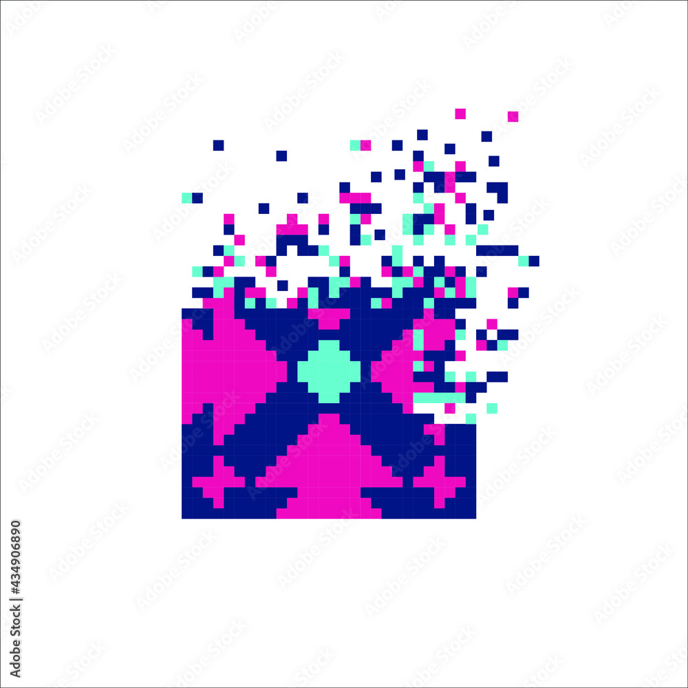 Digital Pixel dispersed filled rectangle, illustration for graphic design Digital Pixel dispersed filled rectangle, illustration for graphic design