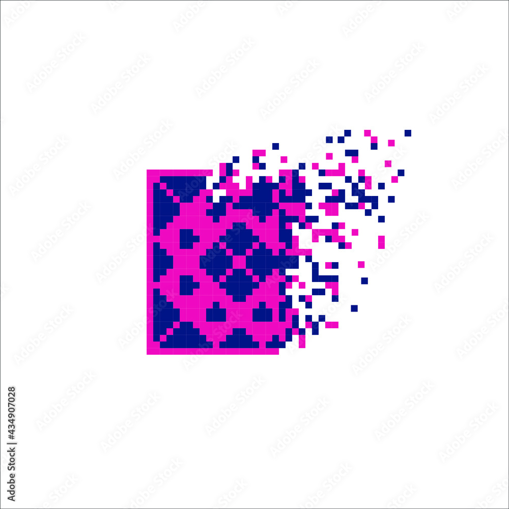 Vector Pixel tile with disintegration effect, illustration for graphic design Vector Pixel tile with disintegration effect, illustration for graphic design