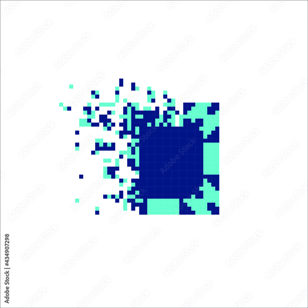 Pixel art 8 bit dispersed filled rectangle, illustration for graphic design Pixel art 8 bit dispersed filled rectangle, illustration for graphic design