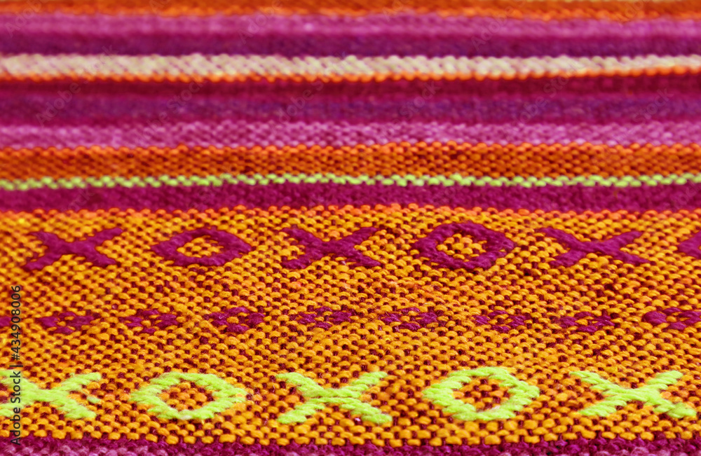 Closeup the Pattern and Texture of Colorful Thai Northern Region's Textile Closeup the Pattern and Texture of Colorful Thai Northern Region's Textile