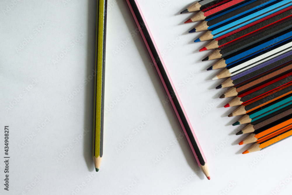 Set of colored pencils on a white background Set of colored pencils on a white background