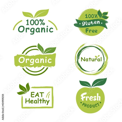 organic food logo set
