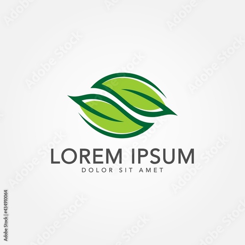 green leaf icons design template vector 