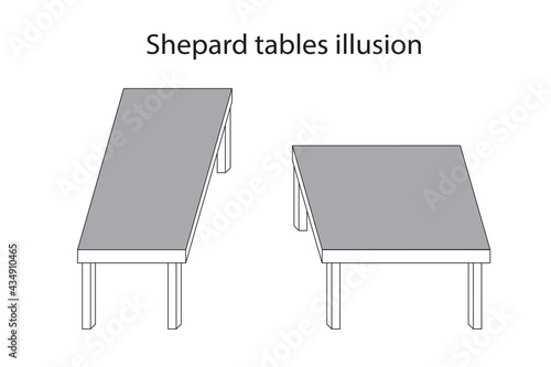 Shepard tables illusion are optical illusion.It's one of the most powerful optical illusions, typically creating length miscalculations of 20–25%.In fact, the two table tops are exactly the same size.