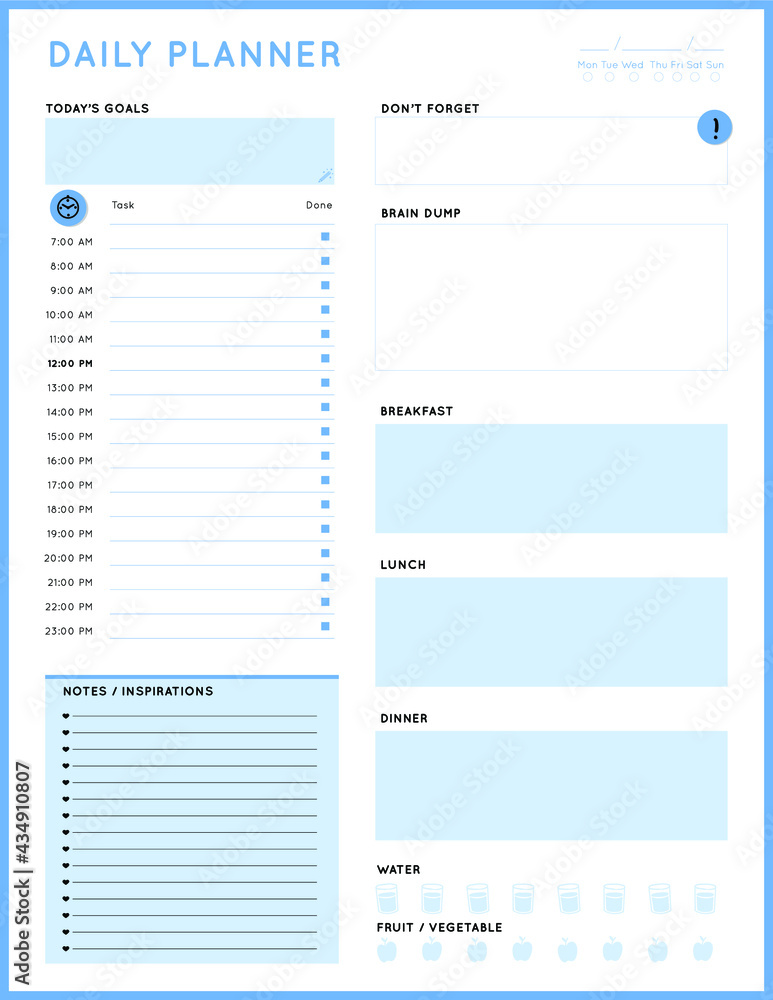Daily planner template. printable template - Easy to plan your day. Planner note pages templates - Daily tasks, goals and appointments template -Undated Daily Planner with ToDol list - Todays Plan- 8. Daily planner template. printable template - Easy to plan your day. Planner note pages templates - Daily tasks, goals and appointments template -Undated Daily Planner with ToDol list - Todays Plan- 8.