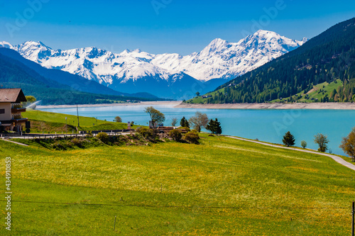 Lago di Resia on the border from Austria and Italy