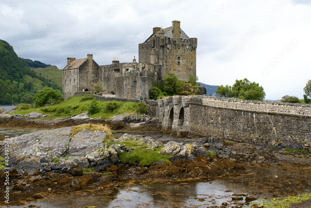 View of 13th century Eilean Donan Castle in Kyle of Lochalsh, Scotland (UK)