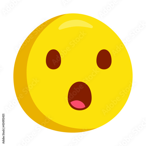 Hushed Sign Emoji Icon Illustration. Surprise Vector Symbol Emoticon Design Clip Art Sign Comic Style.