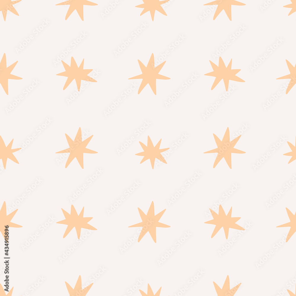 Seamless boho pattern with hand drawn doodle gold stars on a light background. Contemporary boho texture in doodle style for wrapping paper, covers and fabric. Seamless boho pattern with hand drawn doodle gold stars on a light background. Contemporary boho texture in doodle style for wrapping paper, covers and fabric.