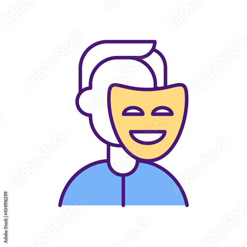 Personal brand modification RGB color icon. Rebranding of individual identity. Social media influence reputation. Unique brand changes. Self presentation skills. Isolated vector illustration