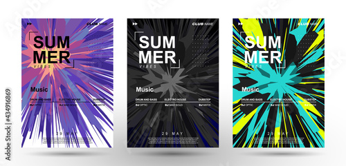 Music Covers. Explosion of vibrant colors. Splash of paint. Club party flyer. Poster, presentation, brochure, banner, poster design.