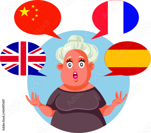 Polyglot Woman Speaking English, Chinese, French and Spanish