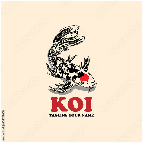 koi design logo vector. koi illustration fish logo vector