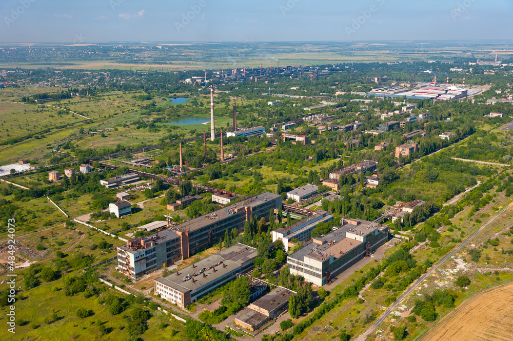 An industrial area on the outskirts of Novocherkassk - aerial view.