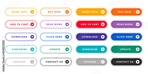 web buttons collection for different purposes