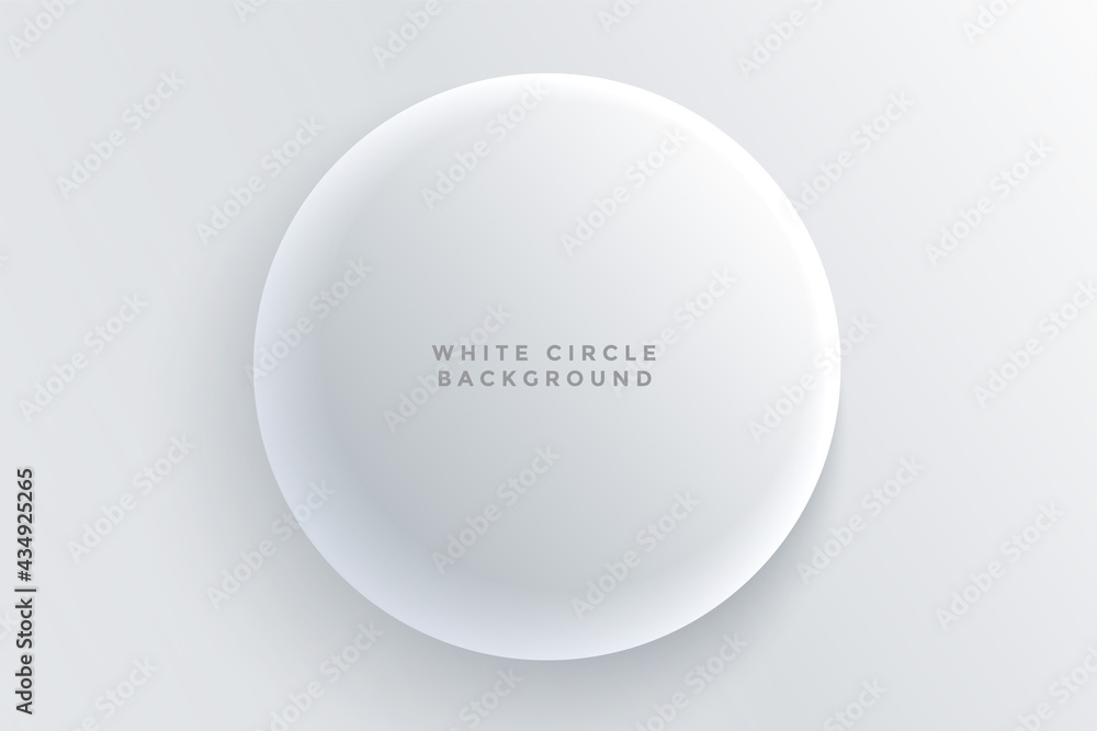 realistic white circular 3d button background