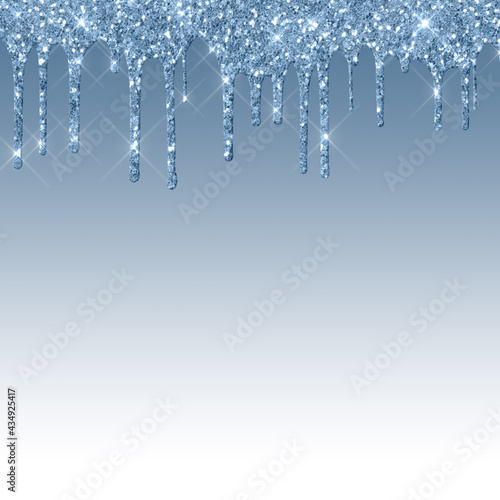 Long Dripping Blue Glitter Digital Paper