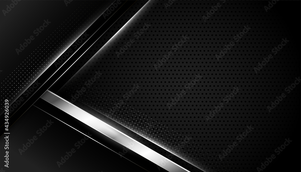 black background with silver geometric shapes Stock Vector | Adobe Stock