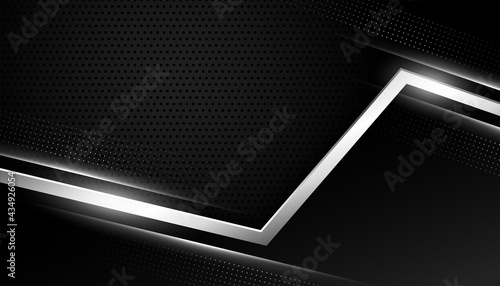 black background with silver geometric lines photo