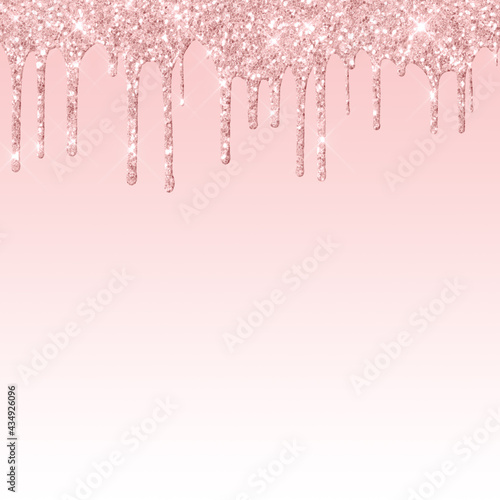 Long Dripping  Pink Glitter Digital Paper