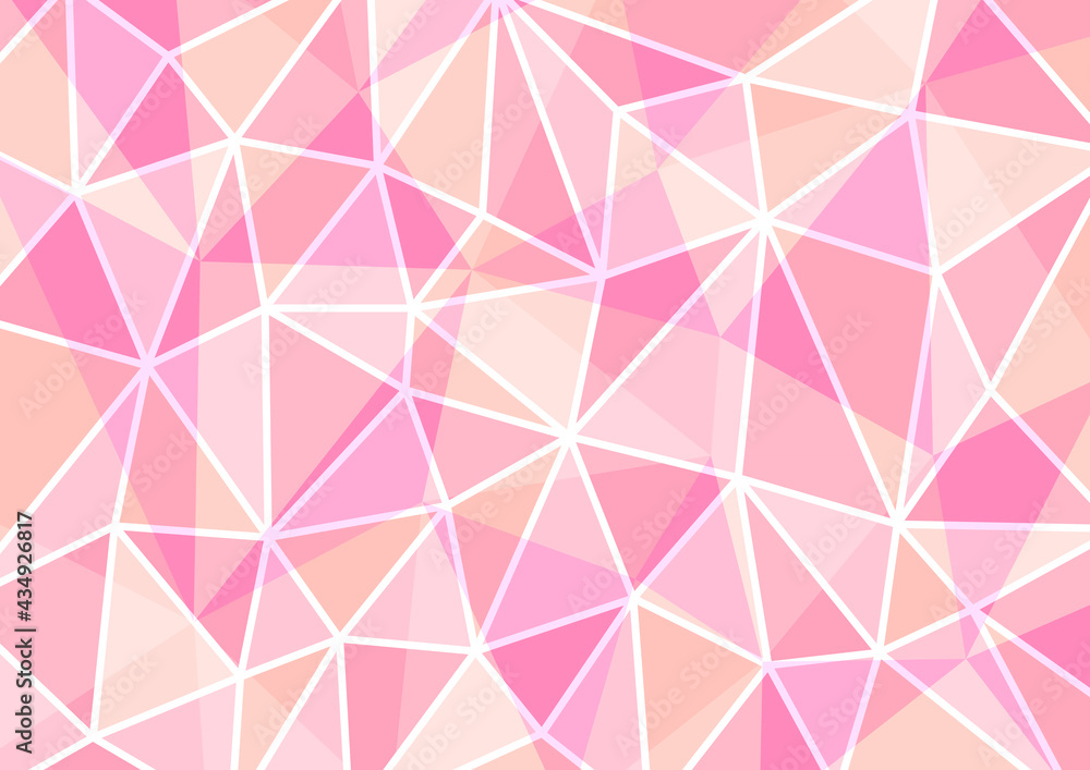 ピンクのポリゴン背景イラスト　幾何学模様　Polygonal background pink