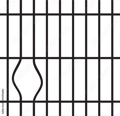 Broken prison bars vector design