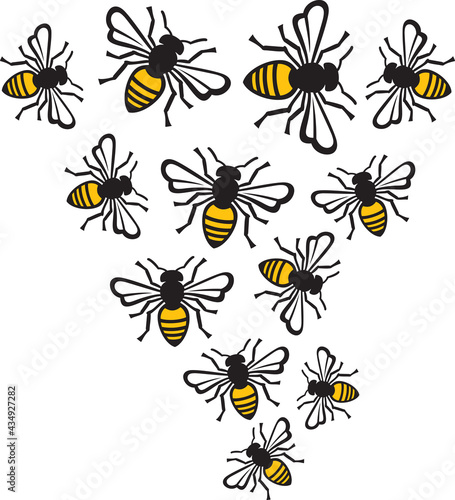 Bee background vector illustration © tribalium81