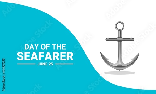 Vector illustration of an anchor, as a banner, poster or template, Day of the Seafarer.