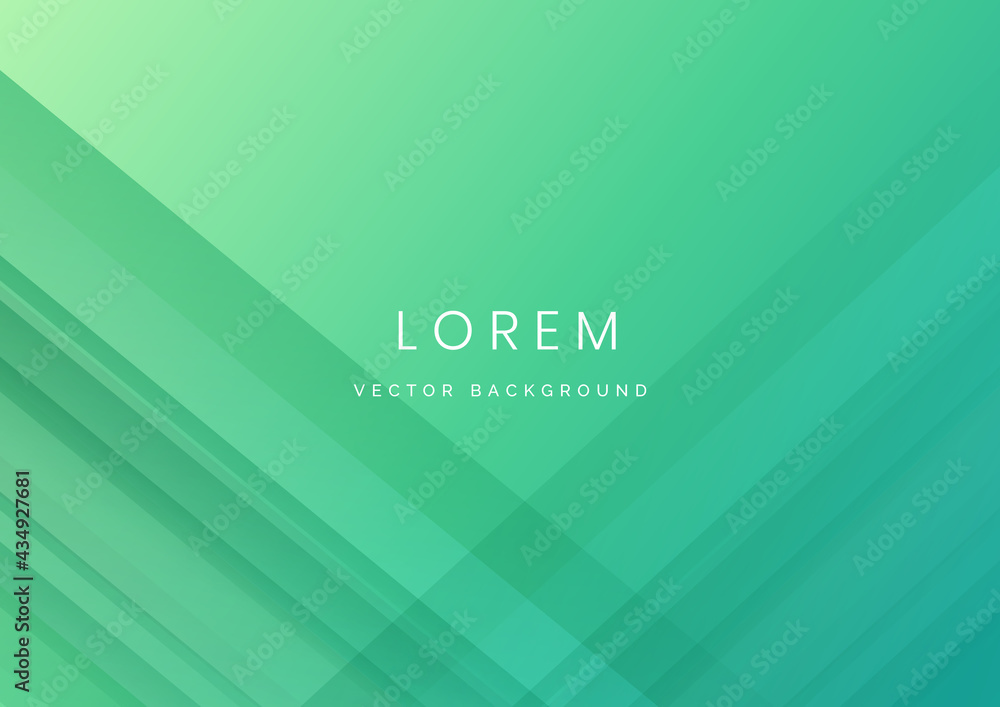 Abstract green gradient geometric diagonal overlay layer background.