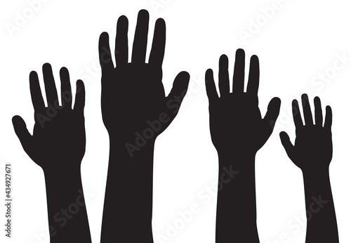 Raised hands (Hands up) vector icon