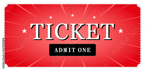 Vector illustration of a red ticket.