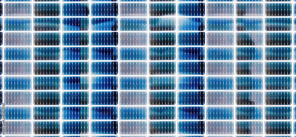 Large Blue Solar power panel photographed from below, the light shines through. Sustainable energy Large Blue Solar power panel photographed from below, the light shines through. Sustainable energy