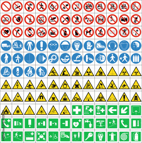ISO 7010 SIGN WARNING SET SYMBOL SAFETY