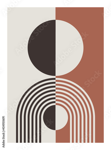 Trendy contemporary abstract creative geometric minimalist artistic composition. Minimal creative style. Vintage vector design for wall decoration, decor, print, cover, poster, card, wallpaper 