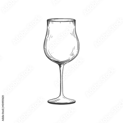 Hand drawn cocktail glass. Vector illustration isolated on white background
