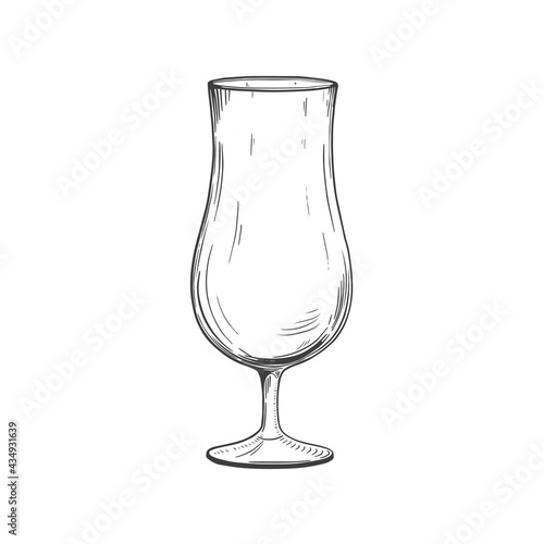 Hand drawn cocktail glass. Vector illustration isolated on white background