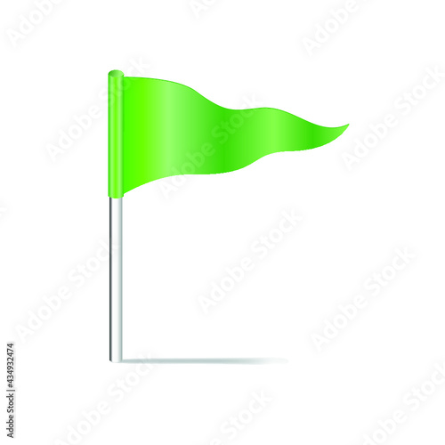 Green flag isolated on a white background