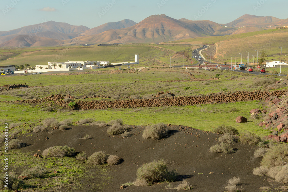 Landscape on canary island of Lanzarote, Spain