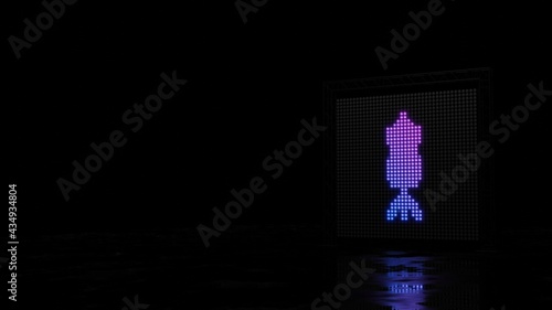 3d rendering of light shaped as symbol of vintage mannequin on black background