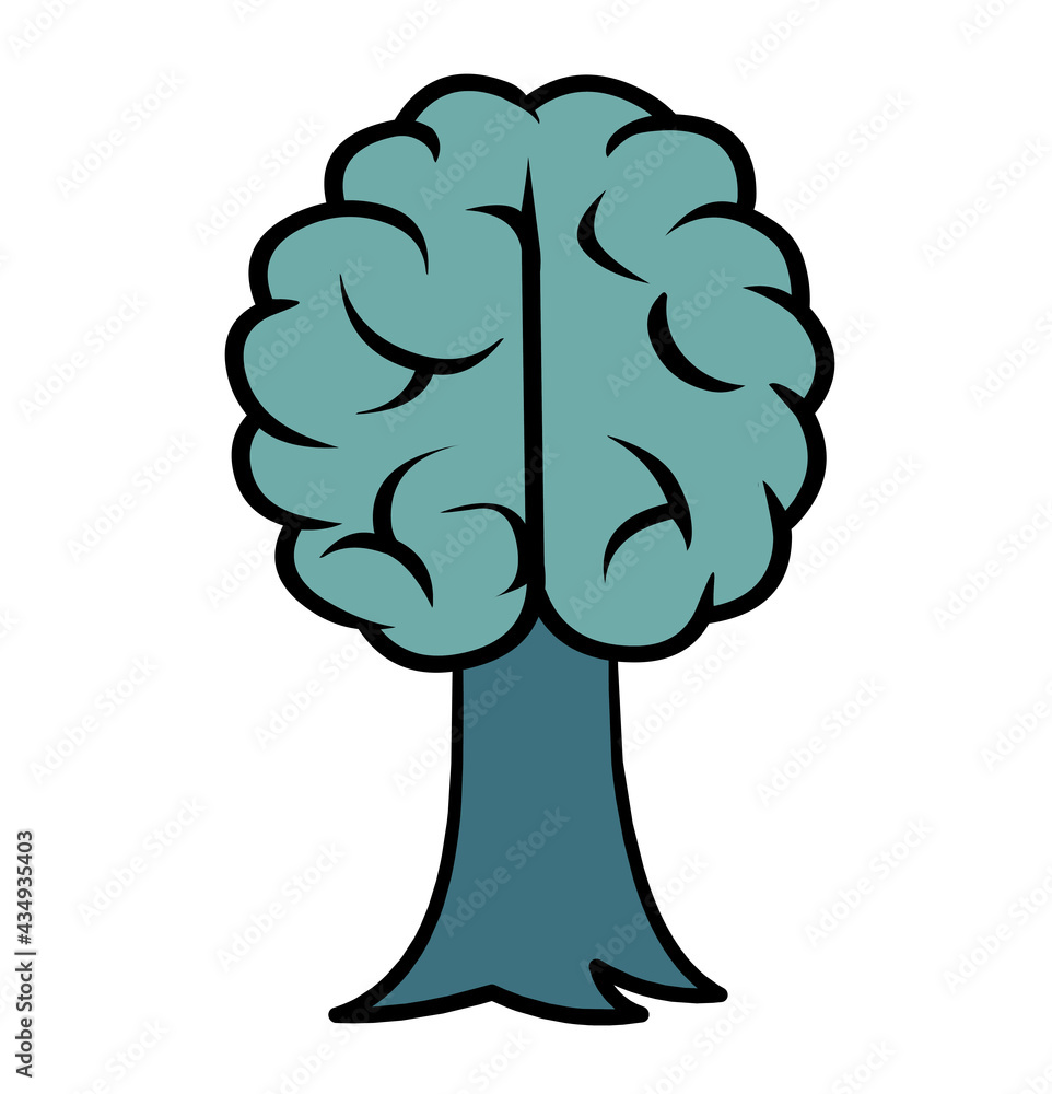 Brain tree isolated Brain tree isolated