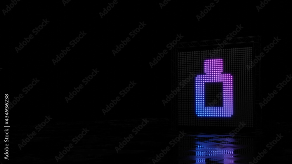 3d rendering of light shaped as symbol of perfume on black background