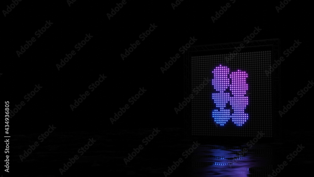 3d rendering of light shaped as symbol of lavender on black background 3d rendering of light shaped as symbol of lavender on black background