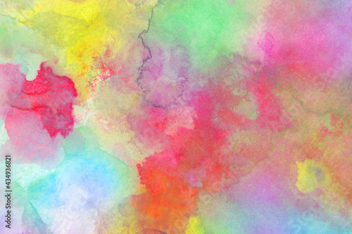 水彩テクスチャ背景(カラフル)  綺麗な色彩がにじむ水彩写真 © BEIZ images
