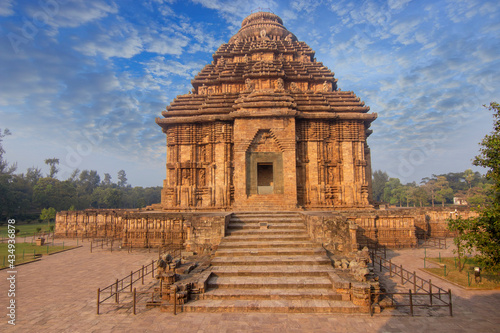 Ancient Indian architecture at Konark Sun Temple. This historic temple was built in 13th century and is a world heritage site. photo