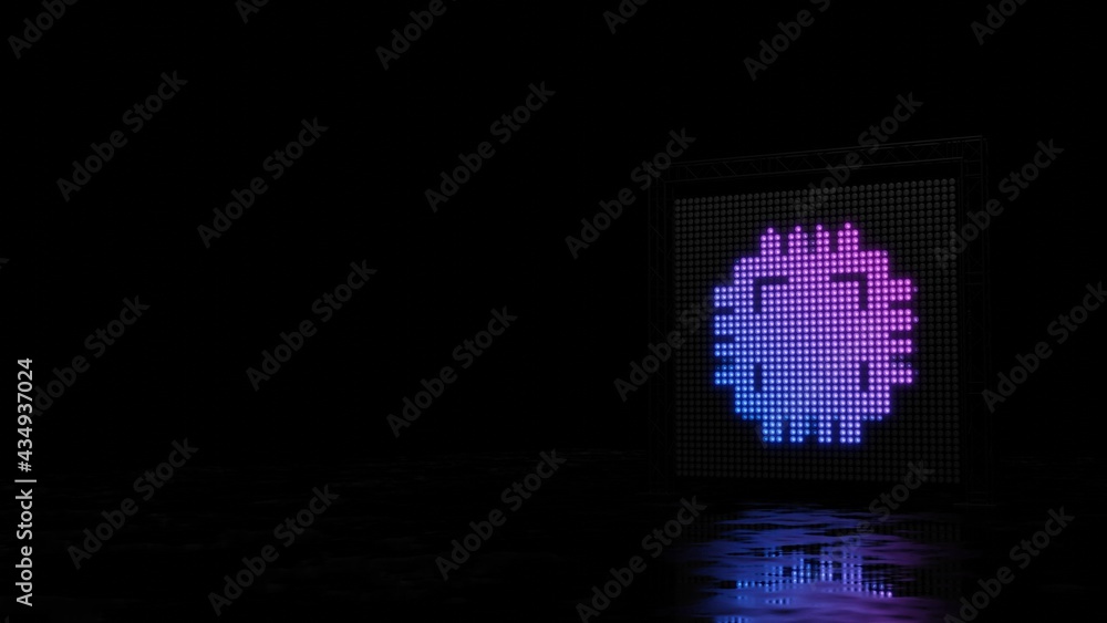 3d rendering of light shaped as symbol of chip on black background 3d rendering of light shaped as symbol of chip on black background