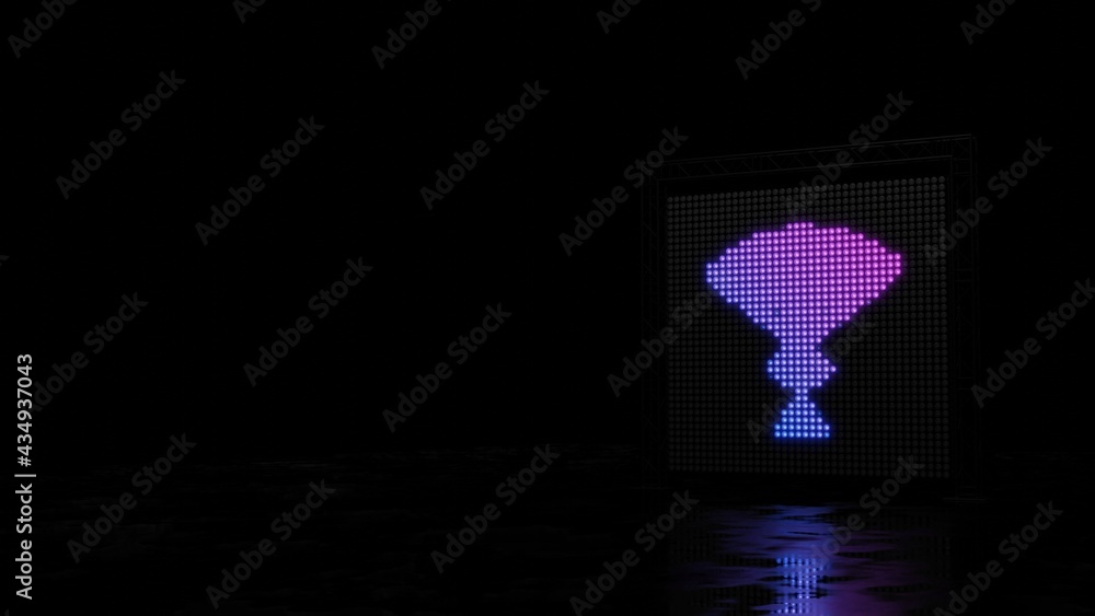 3d rendering of light shaped as symbol of Chinese fan on black background 3d rendering of light shaped as symbol of Chinese fan on black background
