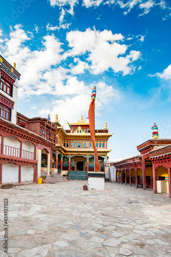 Beautiful Matho monastery ( Gompa ) temple. India, Ladakh, Thiksey Monastery