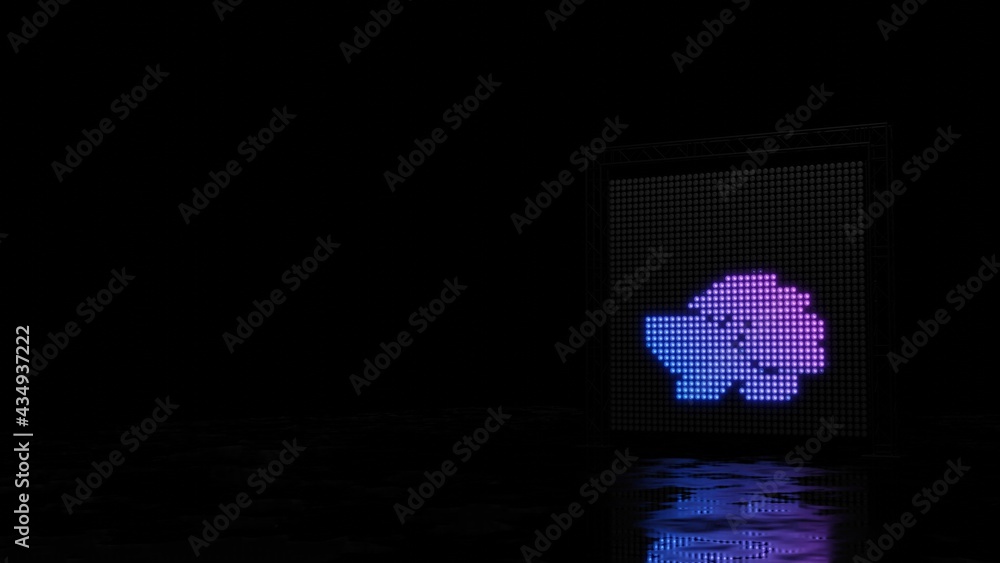 3d rendering of light shaped as symbol of hedgehog on black background 3d rendering of light shaped as symbol of hedgehog on black background